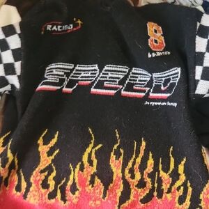 Kids Racing Themed Black and Yellow Sweater
